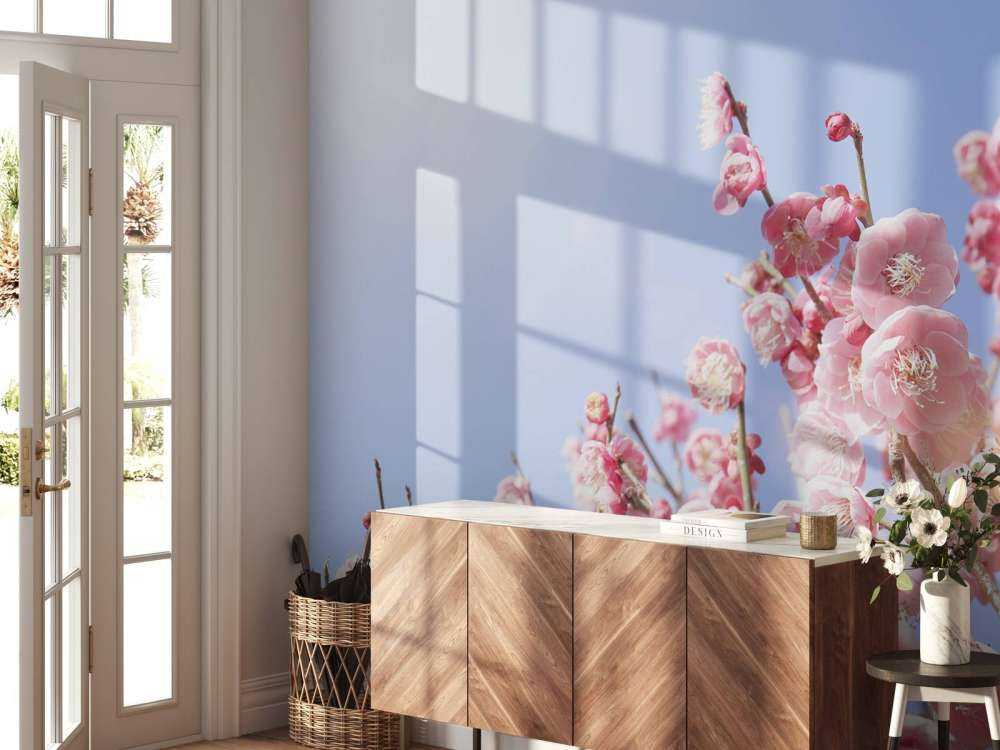 Kwiaty na tle błękitnego nieba