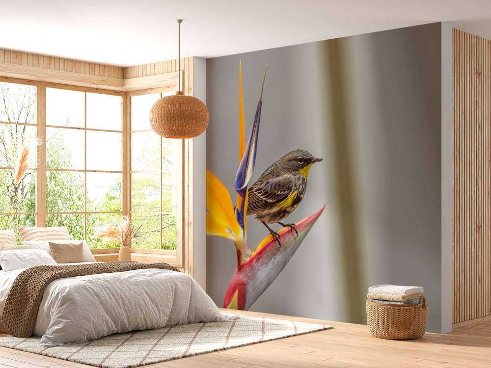 Rajski kwiat z ptakiem