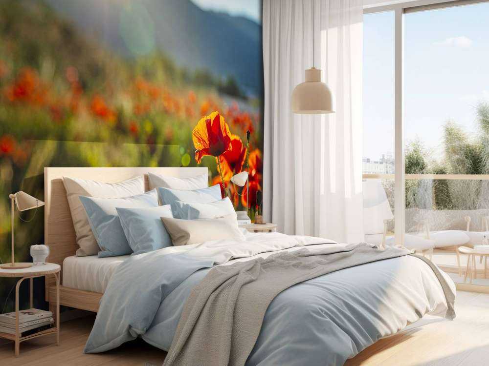 Maki z promieniami słońca