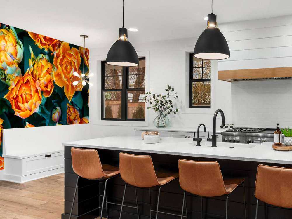 Zbliżenie na pomarańczowe tulipany