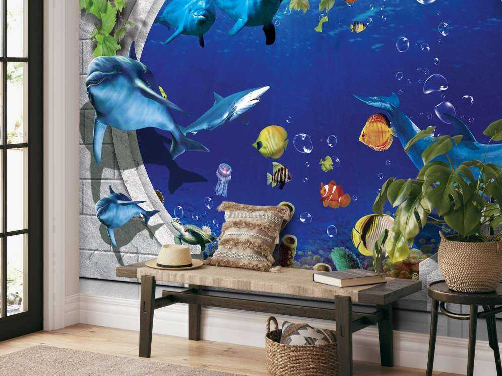 Delfiny przez ścianę