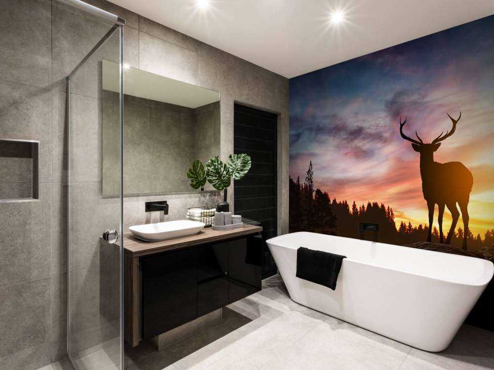 Jeleń z zachodem słońca