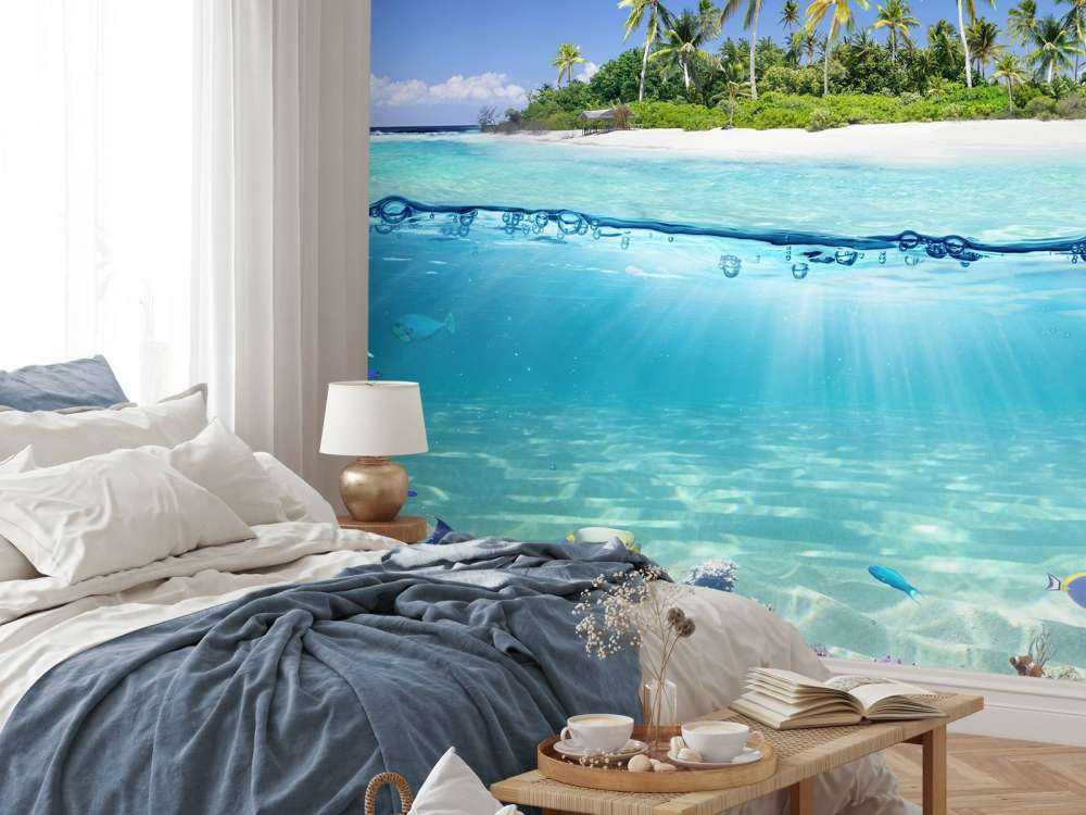 Tropikalna wyspa i rafa koralowa