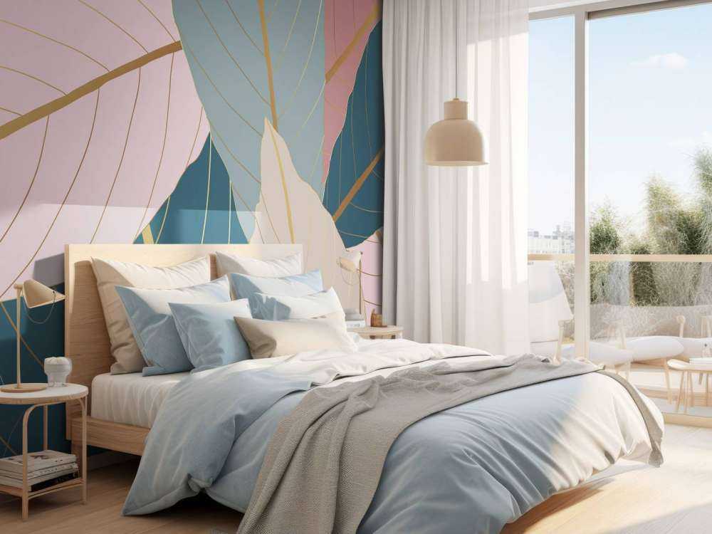 Liście tropikalne z dodatkiem złota