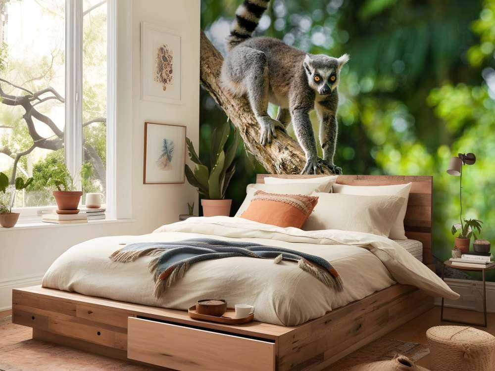 Małpa włochata na drzewie