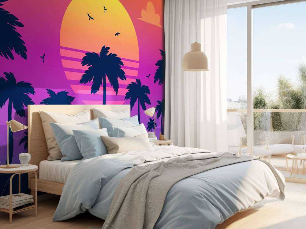 Ilustracja przedstawiająca zachód słońca