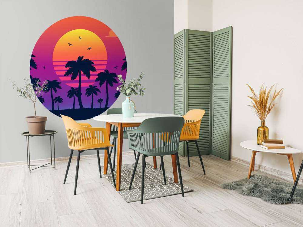 Ilustracja przedstawiająca zachód słońca