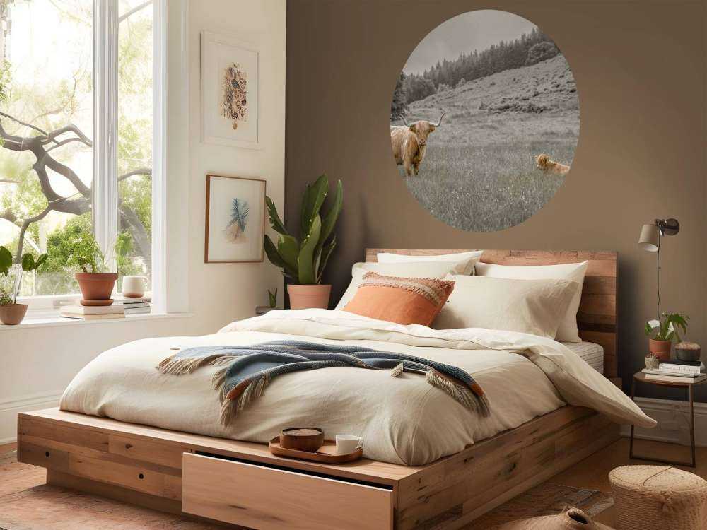 Szkocki wyżyn z cielakiem