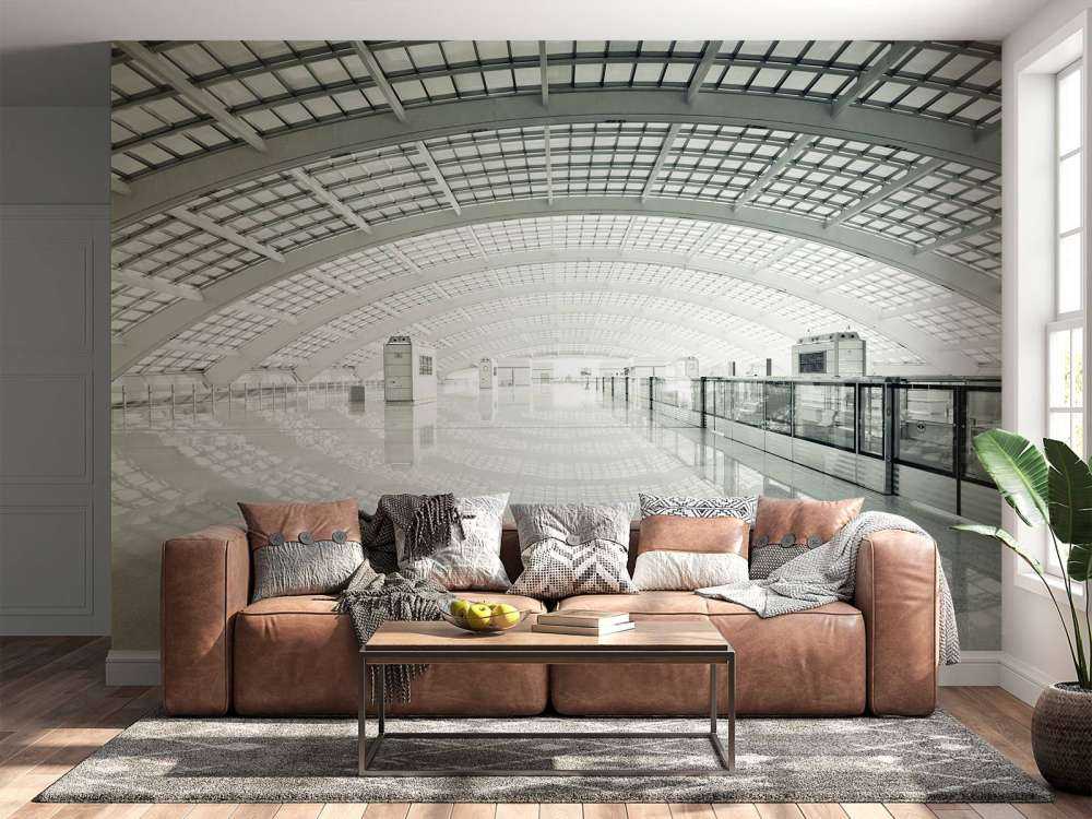 Nowoczesna hala z zaokrągleniem