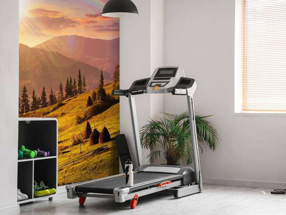 Stogi siana w górskim krajobrazie