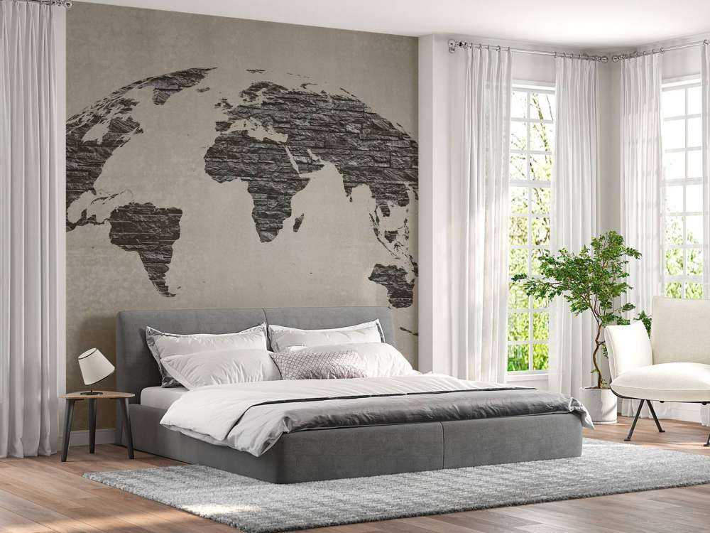 Mapa świata ciemne kamienie