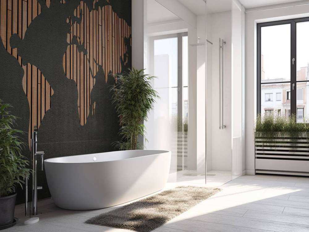 Mapa świata z drewnianymi tablicami