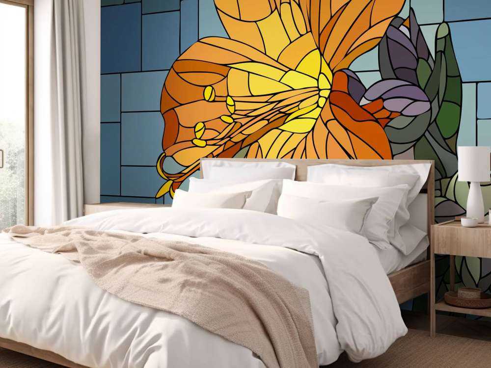 Kolorowy pomarańczowy kwiat