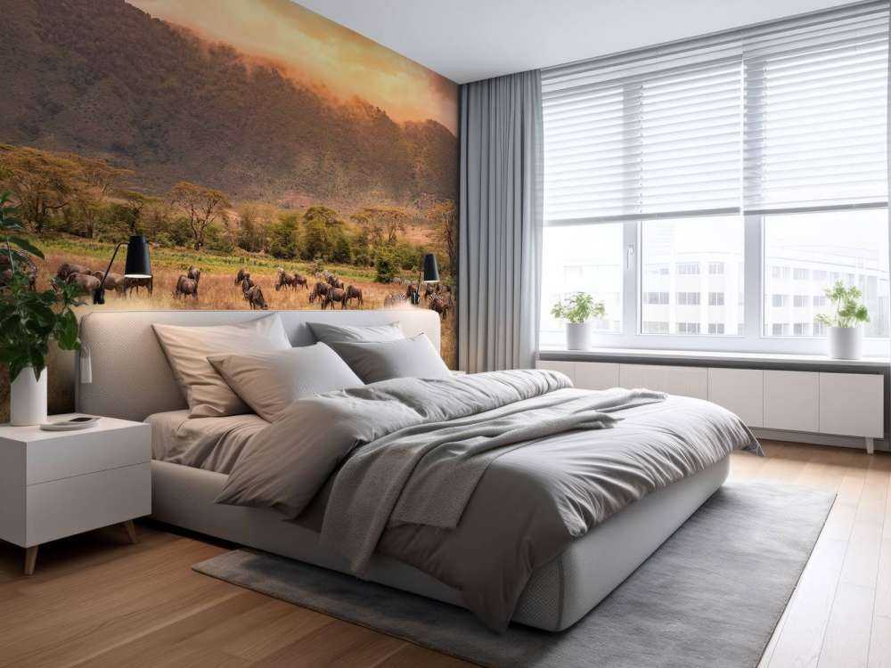 Krajobraz sawanny z zebrami