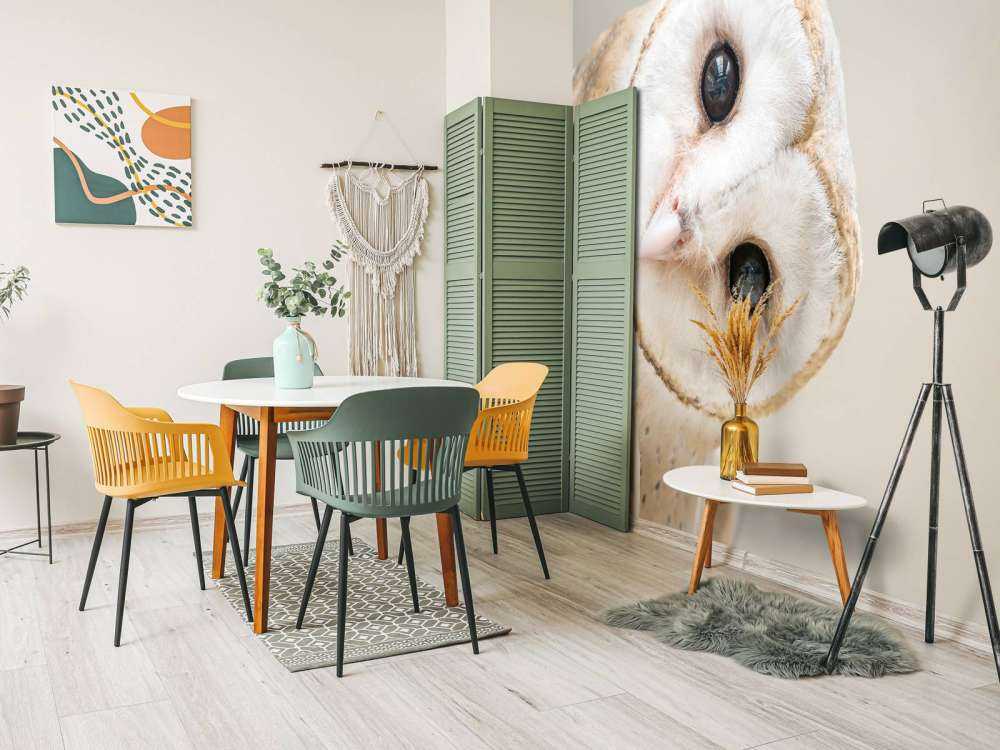 Sowa z przechyloną głową