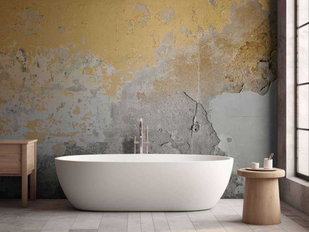 Postarzana żółta ściana