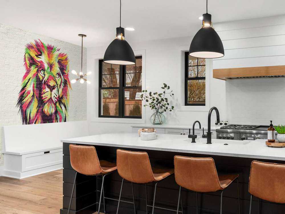 Graffiti przedstawiające lwa