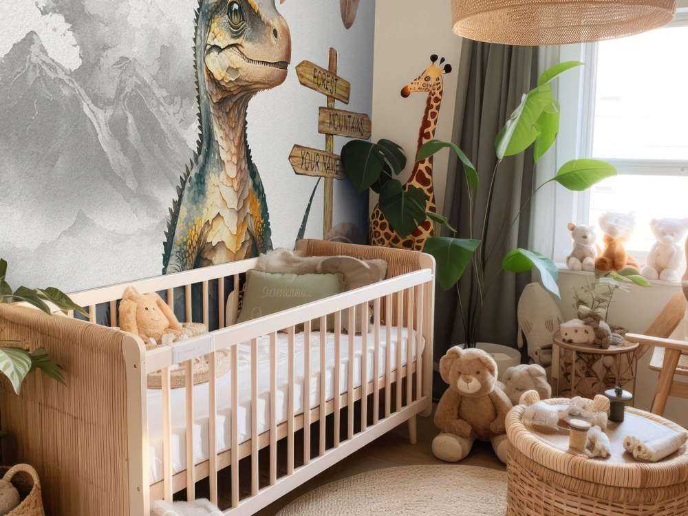 Młody velociraptor w taupe dżungli