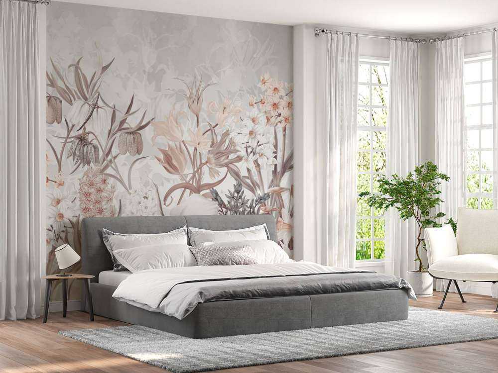 Kwiaty Wiosenne - Eteryczny Szary