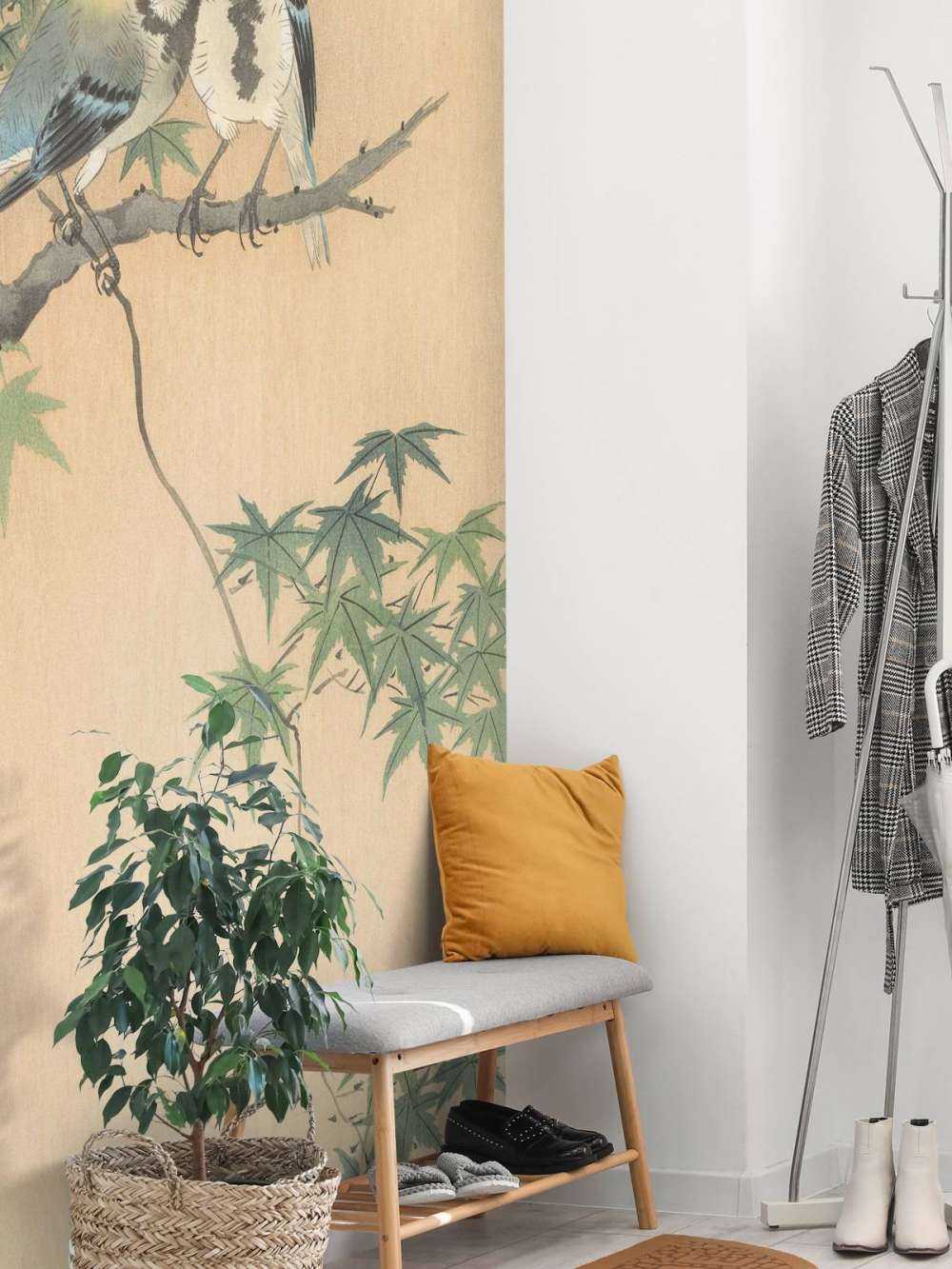 Wielkie sikorki na gałęzi klonowej