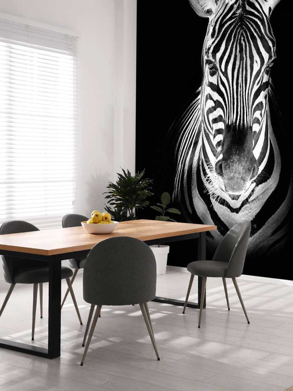 Zbliżenie na zebrę czarno-białą