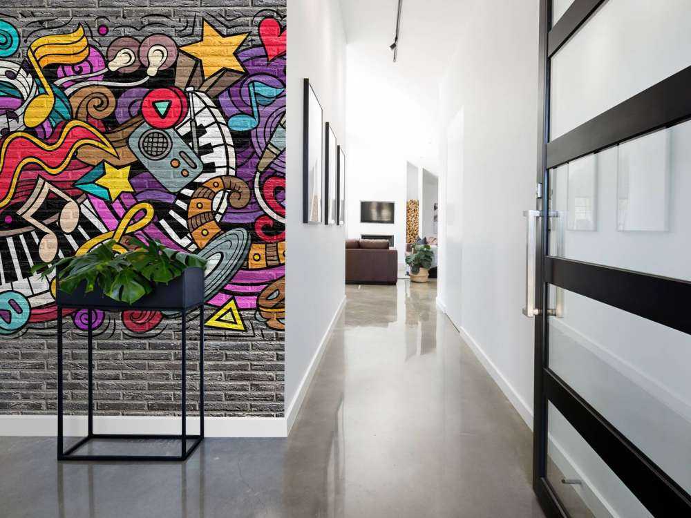 Muzyczne graffiti na cegle