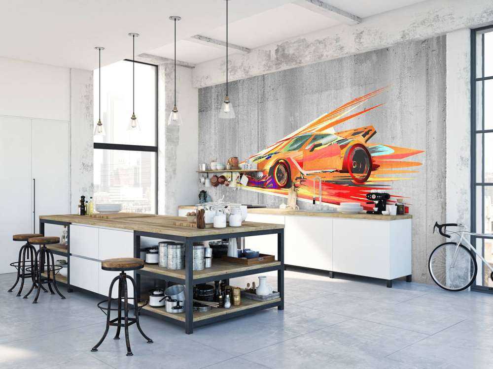 Samochód wyścigowy z graffiti