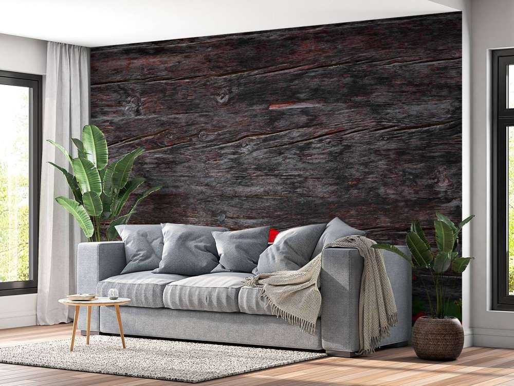 Drewno zwietrzałe z kwiatami