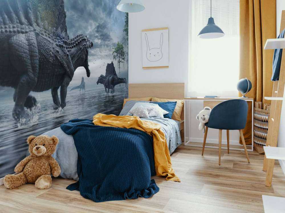 Grupa spinozaurów na terenie łowieckim