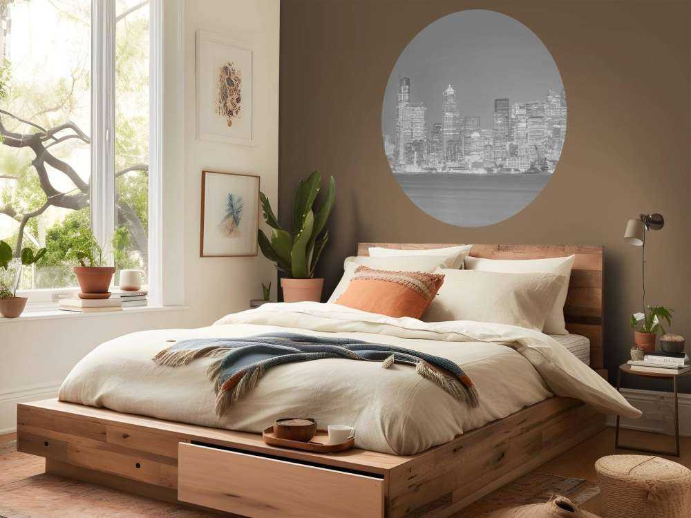 Skyline Seattle w czerni i bieli