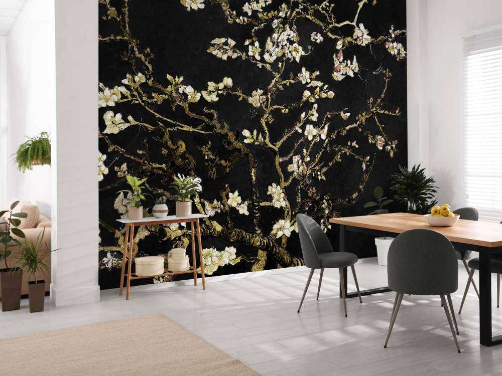 Ciemny kwiat migdałowca