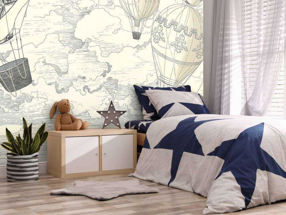 Białe nowoczesne balony na gorące powietrze