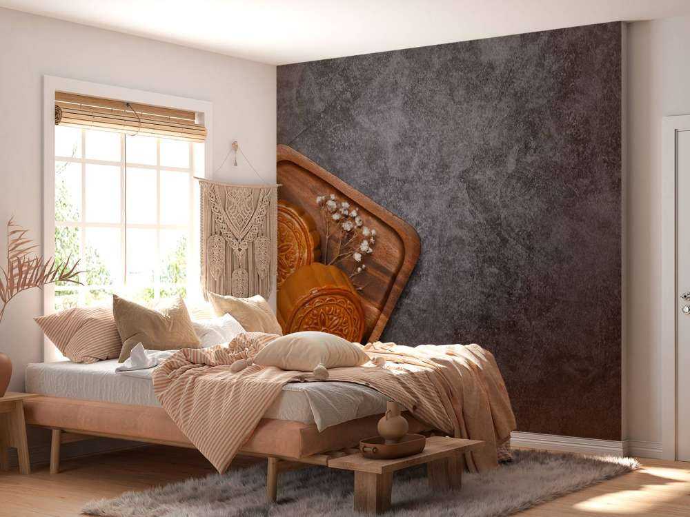 Ciastka księżycowe na czarnym blacie