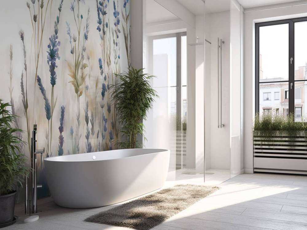 Lawendowa Polana Bezszwowy Miękki Niebieski