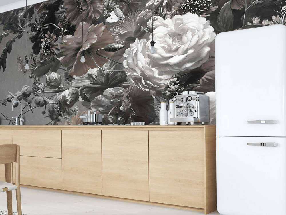 Duży bukiet z makami Sepia