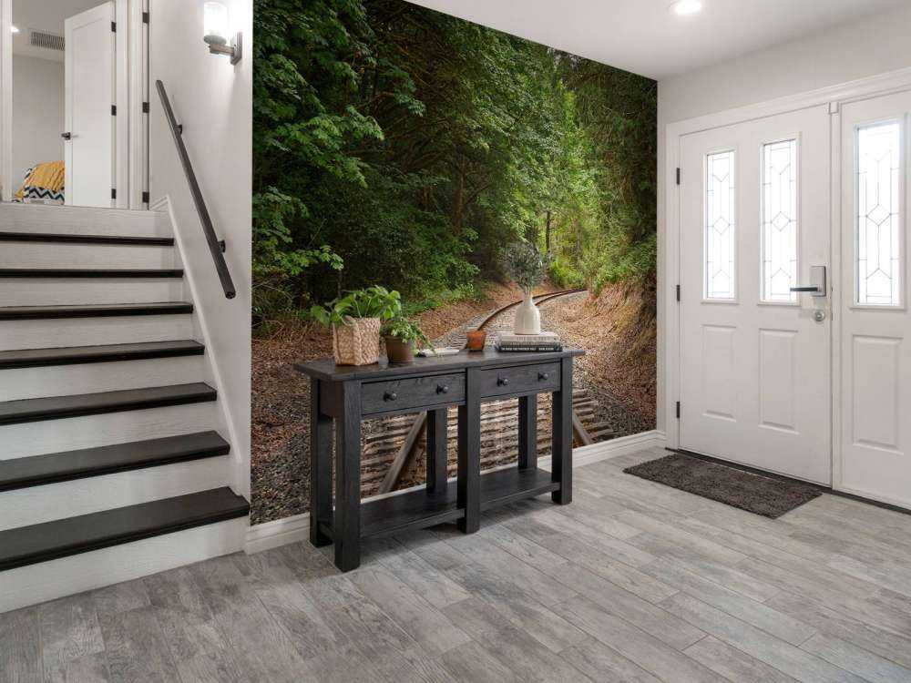 Linia kolejowa przez las