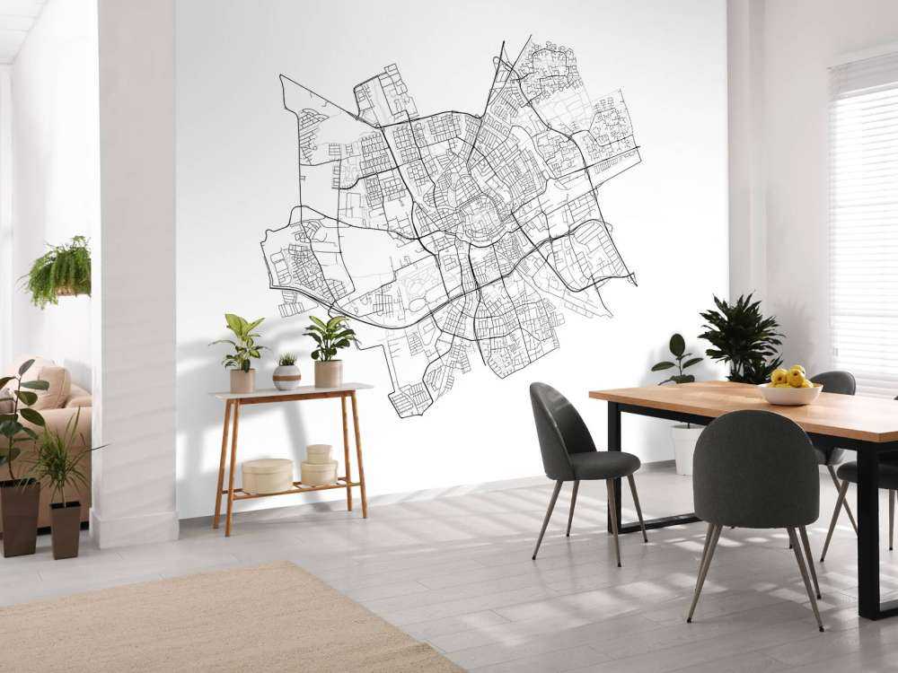 Mapa Groningen, biała