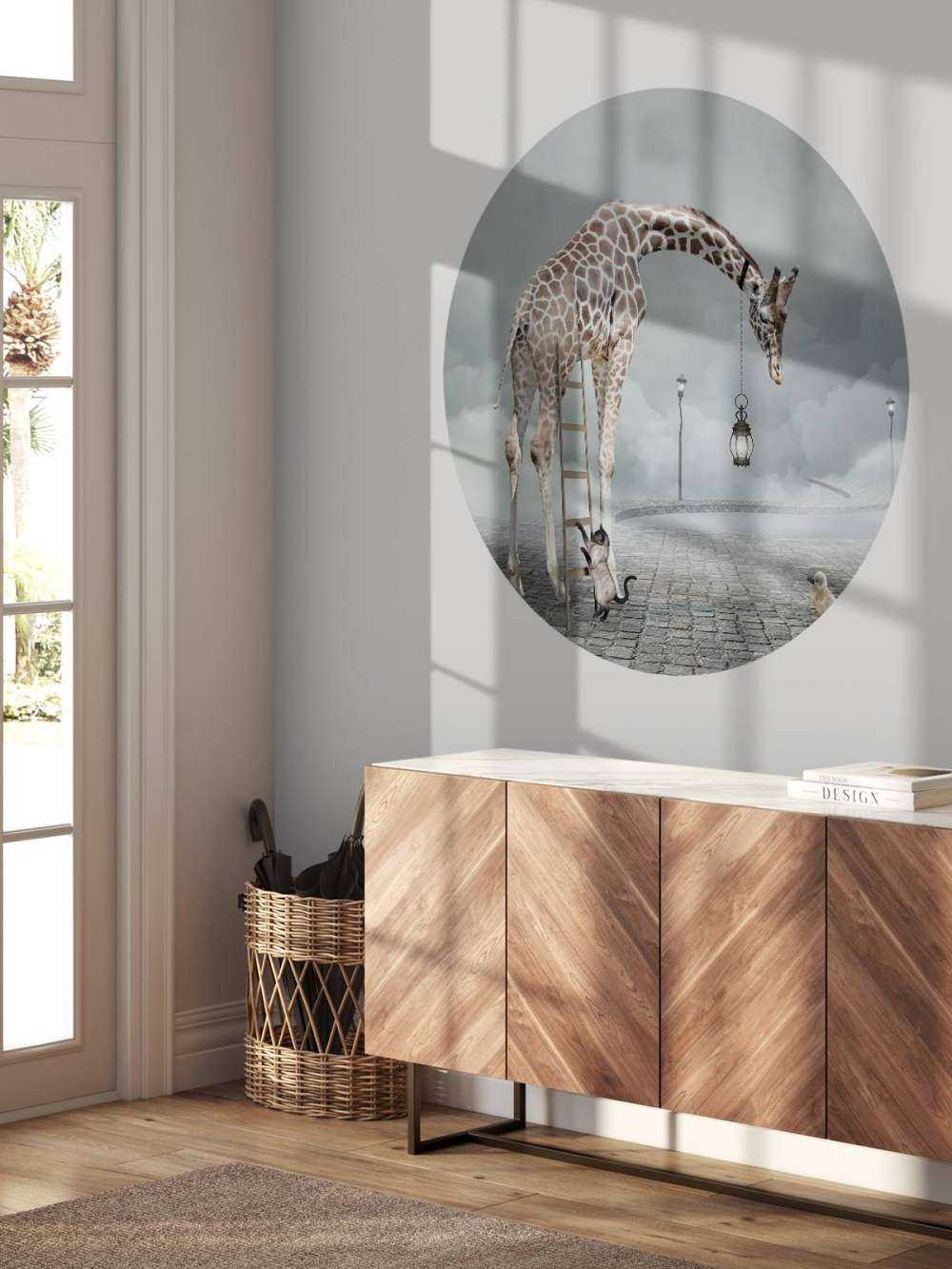 Fantastyczny krajobraz ze zwierzętami