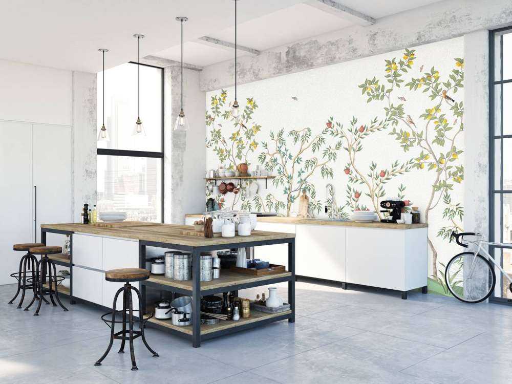 Krajobraz z drzewami owocowymi