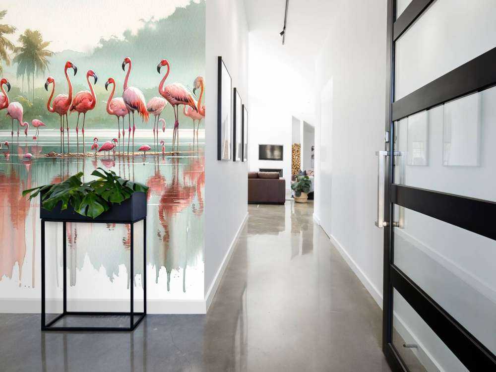 Poranne odbicia flamingów