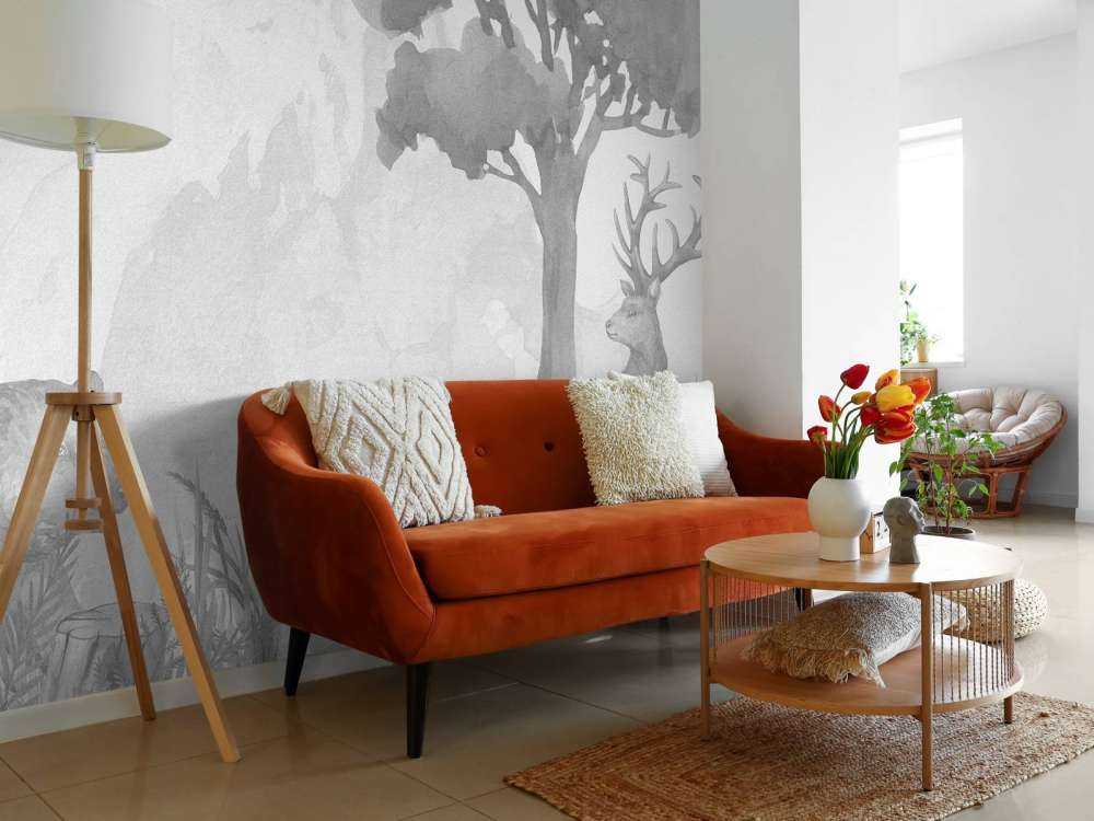 Zwierzęta leśne w czerni i bieli