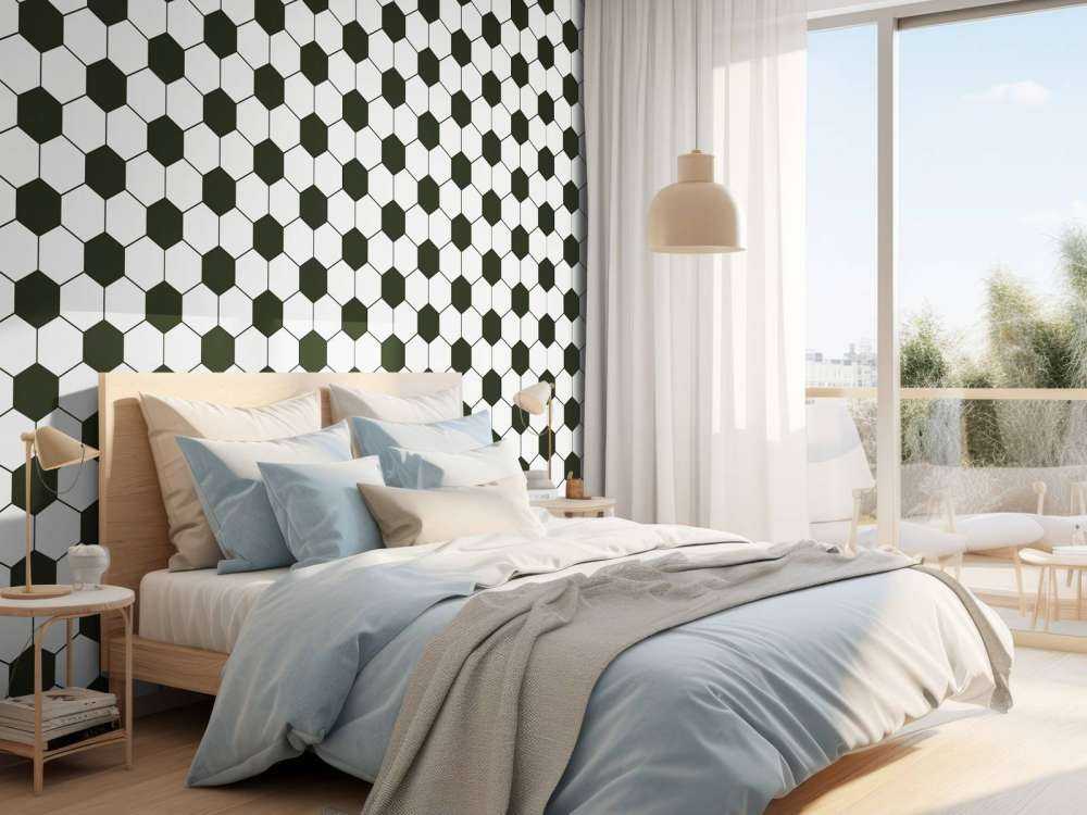 Czarno-białe wielokąty geometryczne w kolorze czarnym i białym