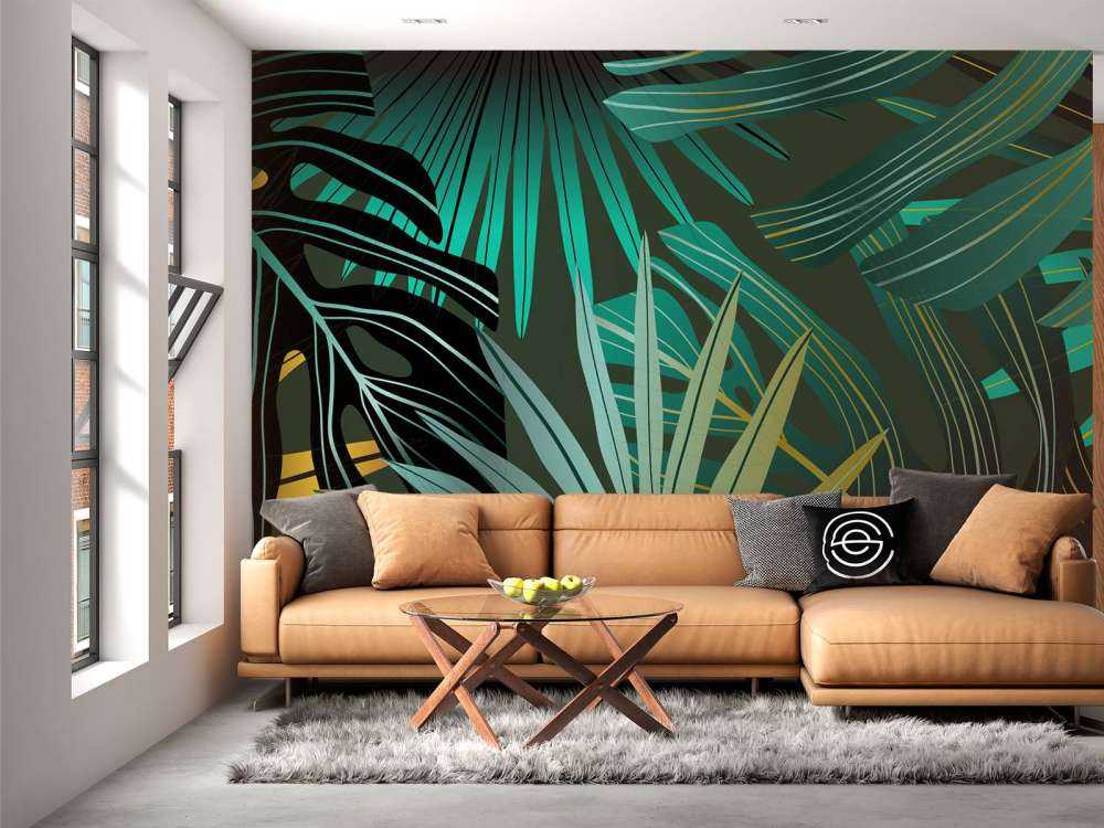 Panorama tropikalnych liści