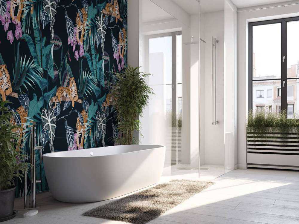 Tygrysy, liście i kwiaty