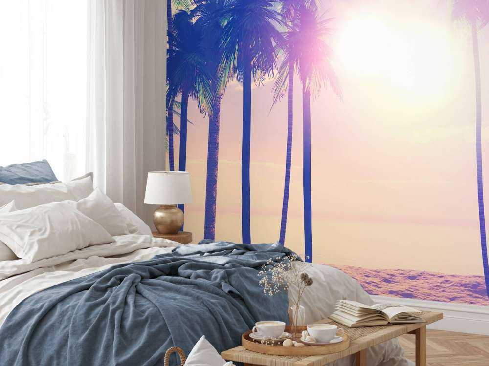 Vintage palmy i ocean