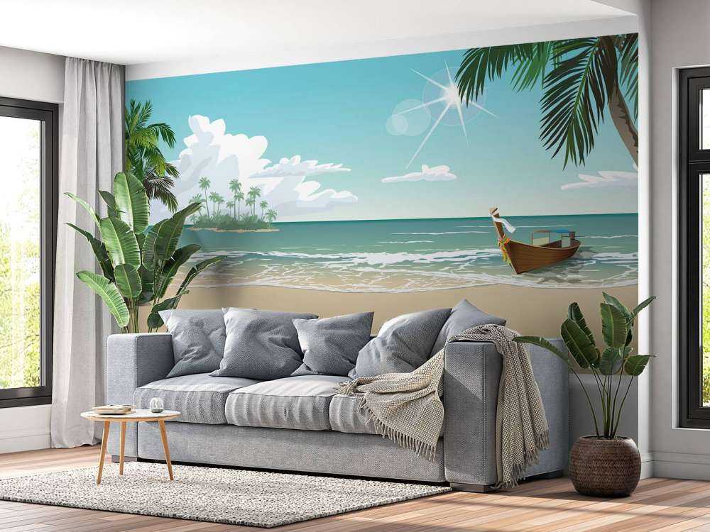 Błękitna, słoneczna plaża