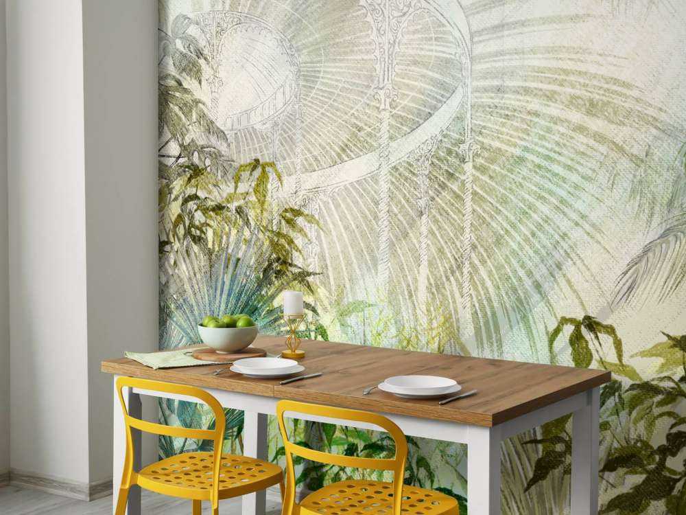 Szklarnia z roślinami tropikalnymi