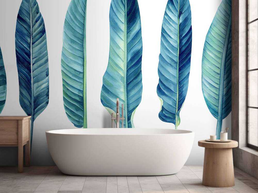 Tropikalne liście na białym tle