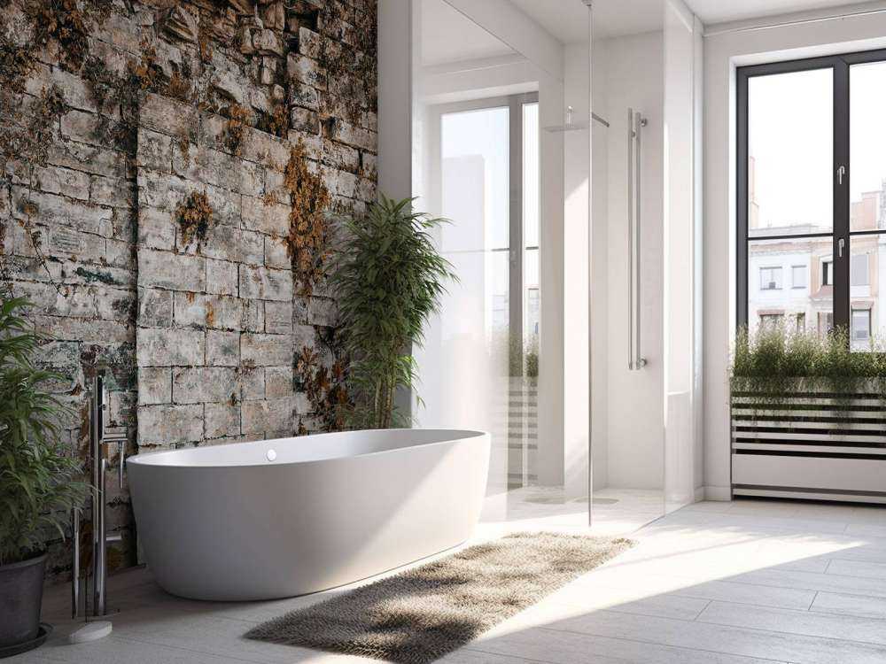 Ściana pokryta roślinnością jesienią