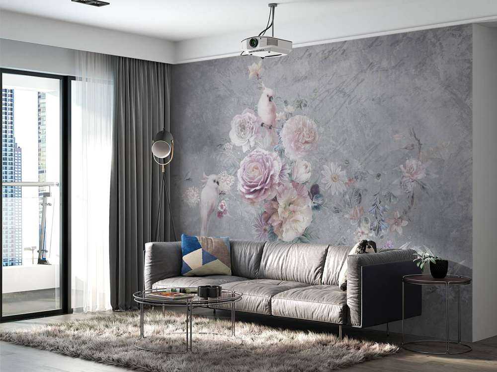 Papuga wśród kwiatów